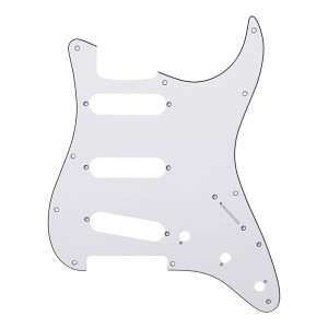 Stratocaster Pickguard DizzyTunes ST SSS WH-3 Λευκό-Μαύρο-Λευκό Stratocaster Pickguard DizzyTunes ST SSS WH-3 Λευκό-Μαύρο-Λευκό