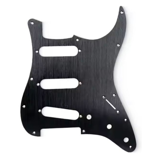 Stratocaster Pickguard Αλουμινίου SSS Anodizing Μαύρο