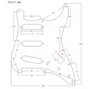 Stratocaster Pickguard Αλουμινίου SSS Anodizing Bronze