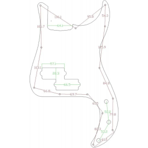 Precision Bass Pickguard DizzyTunes PB G02 BK-3 Μαύρο