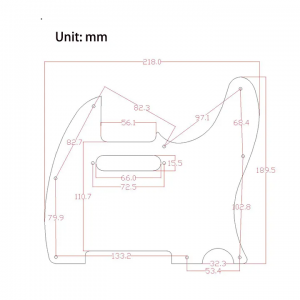 Telecaster Pickguard DizzyTunes TL P01 BK-3 Μαύρο