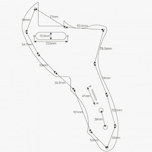 Telecaster Thin Line Pickguard DizzyTunes TL TH01 BK-3 Μαύρο Telecaster Thin Line Pickguard DizzyTunes TL TH01 BK-3 Μαύρο