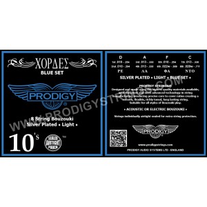 PRODIGY Blue 10s Χορδές 8χορδου Μπουζουκιού PRODIGY Blue 10s Χορδές 8χορδου Μπουζουκιού