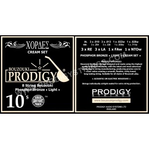 PRODIGY Cream 10s Χορδές 8χορδου Μπουζουκιού PRODIGY Cream 10s Χορδές 8χορδου Μπουζουκιού