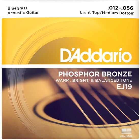 D'Addario EJ19 12-56 Χορδές Ακουστικής Κιθάρας Light Top/Medium Bottom