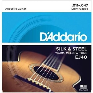 D'Addario EJ-40 Silk & Steel Χορδές Ακουστικής Κιθάρας .011-.047 Light
