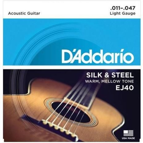 D'Addario EJ-40 Silk & Steel Χορδές Ακουστικής Κιθάρας .011-.047 Light