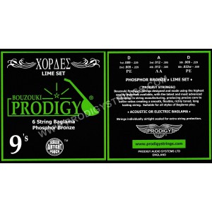 PRODIGY Lime 9s Χορδές Μπαγλαμά Phosphor Bronze PRODIGY Lime 9s Χορδές Μπαγλαμά Phosphor Bronze
