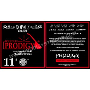 PRODIGY Red 11s χορδές 8χορδου Μπουζουκιού PRODIGY Red 11s χορδές 8χορδου Μπουζουκιού