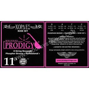 PRODIGY Rose 11s χορδές 8χορδου Μπουζουκιού Phosphor Bronze PRODIGY Rose 11s χορδές 8χορδου Μπουζουκιού Phosphor Bronze