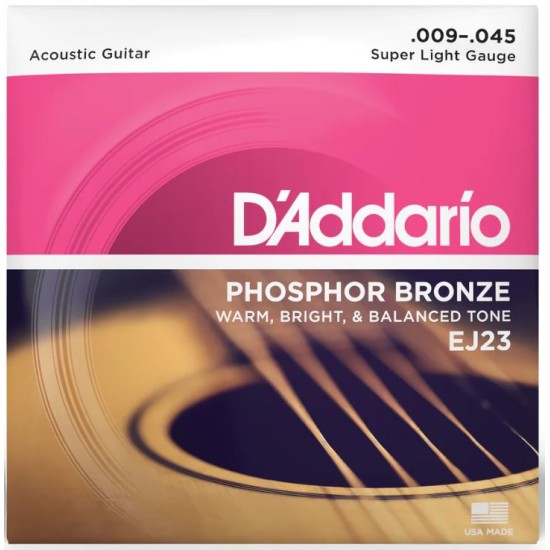 Daddario EJ23 9-45 Phosphor Bronze Χορδές Ακουστικής Super Light