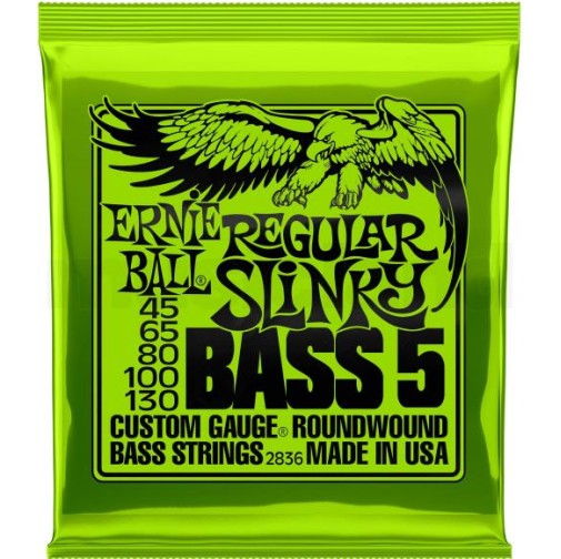 Ernie Ball 2836 Regular Slinky Χορδές Ηλεκτρικού Μπάσου 5-String  45-130