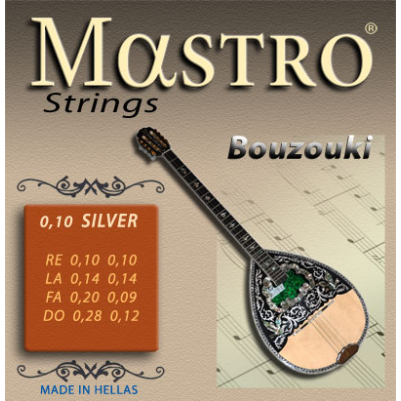 Mastro Χορδές 8χορδου Μπουζουκιού 10ρες Silver