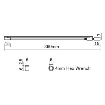 Βέργα Τιτανίου Διπλής Κατεύθυνσης 36 εκ. για Κιθάρα  Hosco F-2751