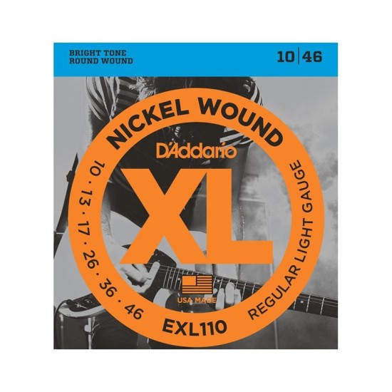 D'Addario EXL-110 Χορδές Ηλεκτρικής Κιθάρας XL Nickel Wound .010-.046 Regular Light