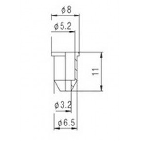String Mounting Ferrule Ηλεκτρικής Κιθάρας Samwoo HS015 BK