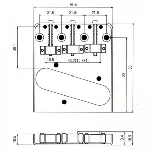 Γέφυρα Ηλεκτρικής Κιθάρας τύπου Telecaster Vintage Samwoo BT005 CR Chrome Γέφυρα Ηλεκτρικής Κιθάρας τύπου Telecaster Vintage Samwoo BT005 CR Chrome