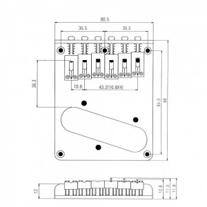 Γέφυρα Ηλεκτρικής Κιθάρας τύπου Telecaster BT001 CR