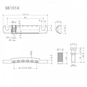 Χορδιέρα Ηλεκτρικής Κιθάρας τύπου Les Paul Gotoh GE101A Black