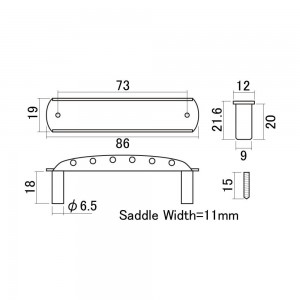 Γέφυρα Ηλεκτρικής Κιθάρας τύπου MG Hosco HK-48C Chrome