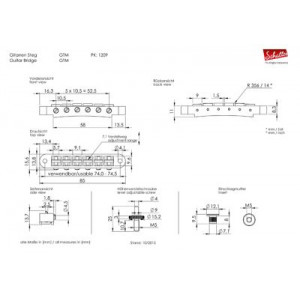 Schaller GTM TOM-Style Bridge Black non reverse Γέφυρα Ηλεκτρικής Κιθάρας