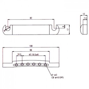 Χορδιέρα Ηλεκτρικής Κιθάρας τύπου Les Paul TS001 CR