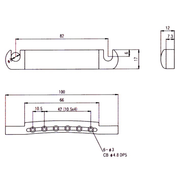 Χορδιέρα Ηλεκτρικής Κιθάρας τύπου Les Paul TS001 CR
