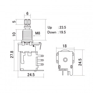 Push-Push Ποτενσιόμετρο για Ηλεκτρική Κιθάρα A500K ALPHA