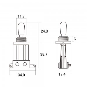 Ίσιος Τριθέσιος Επιλογικός Διακόπτης για Les Paul Switchcraft SWC-TS