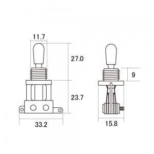 Ίσιος Κοντός Τριθέσιος Επιλογικός Διακόπτης για Les Paul Switchcraft SWC-TS-S