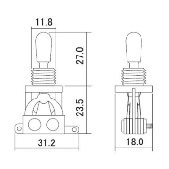 Τριθέσιος Επιλογικός Διακόπτης για Les Paul Hosco YM-T20R