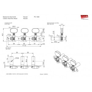 Κλειδιά Κλασικής Κιθάρας Schaller Hauser Acrylic GO 3+3 Κλειδιά Κλασικής Κιθάρας Schaller Hauser Acrylic GO 3+3