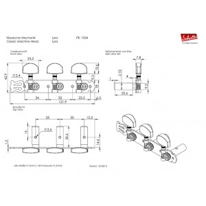 Κλειδιά Κλασικής Κιθάρας Schaller Lyra Acrylic GO 3+3