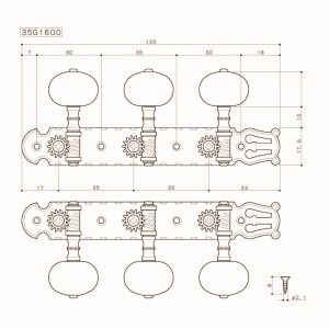Κλειδιά Κλασικής Κιθάρας Gotoh 35G1600-2R (3+3) Κλειδιά Κλασικής Κιθάρας Gotoh 35G1600-2R (3+3)