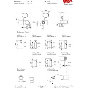 Κλειδιά για Ηλεκτρική Κιθάρα Schaller M6 135 Locking (3+3) Black