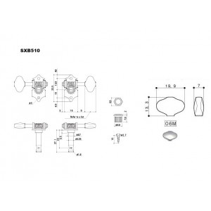 Κλειδιά Ακουστικής Κιθάρας Gotoh SXB510-06M Nickel (3+3)