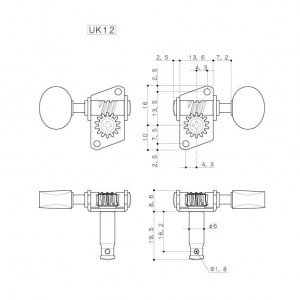 Κλειδιά Γιουκαλίλι Gotoh UK12-05MA Nickel (2+2)