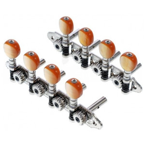 Κλειδιά Μπουζουκιού 8χορδου Grover MA-200 ΕS Nickel με Κουμπί Καφέ Πέρλα (4+4) Κλειδιά Μπουζουκιού 8χορδου Grover MA-200 ΕS Nickel με Κουμπί Καφέ Πέρλα (4+4)