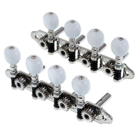 Κλειδιά Μπουζουκιού 8χορδου Grover MA-200 ΕS Nickel με Κουμπί Λευκή Πέρλα (4+4)