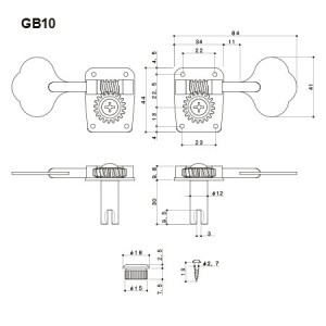 Κλειδιά Ηλεκτρικού Μπάσου Gotoh GB10 Nickel (σετ από 4)