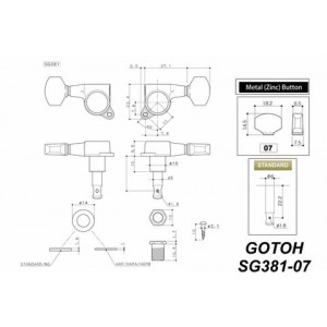 Κλειδιά Ακουστικής / Ηλεκτρικής Κιθάρας Gotoh SG381-07 Chrome (3+3)