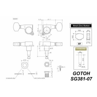 Κλειδιά Ακουστικής / Ηλεκτρικής Κιθάρας Gotoh SG381-07 Chrome (3+3)