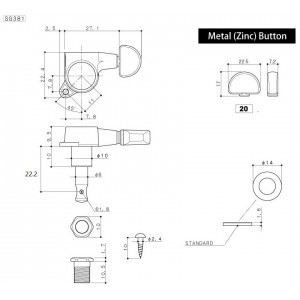 Gotoh SG381-20 Μαύρα (3+3) Κλειδιά Ακουστικής / Ηλεκτρικής Κιθάρας