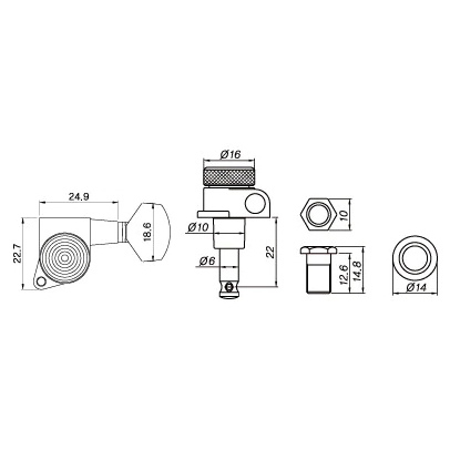 Κλειδιά Ακουστικής / Ηλεκτρικής Κιθάρας Samwoo JN07CR (3+3)