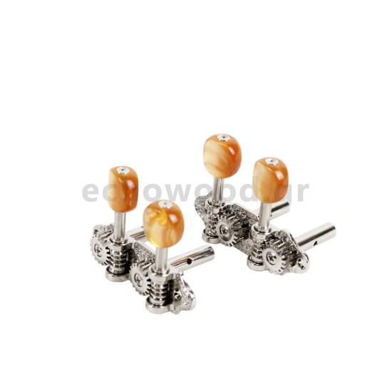 Κλειδιά Κρητικής Λύρας Grover MA-302 A05BR Nickel με Καφέ Πέρλα Κουμπί (2+2)