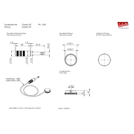 Schaller Oyster S/P Ακουστικός Πιεζοηλεκτρικός Μαγνήτης 