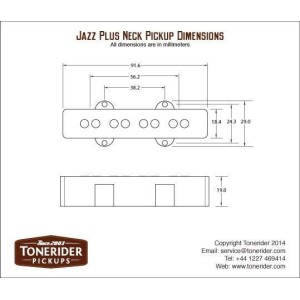Tonerider Classic J Flat Neck Bass pickup