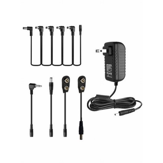 Τροφοδοτικό Caline CP-07A 9V 1A Πλήρες Σετ για 5 πετάλια