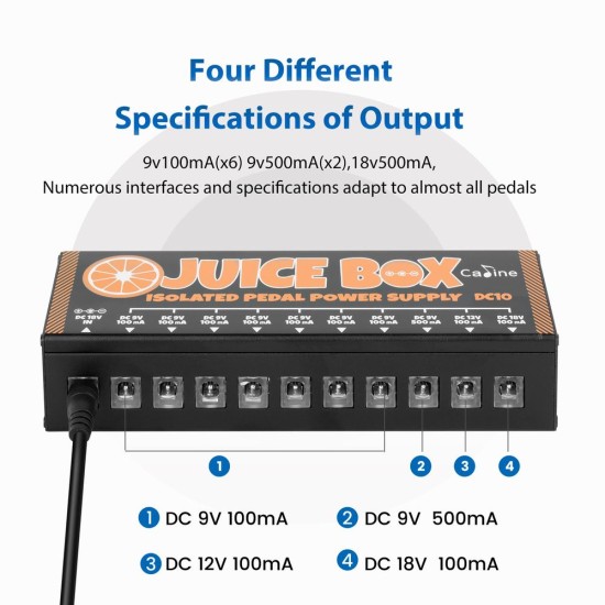 Τροφοδοτικό Πεταλιών Caline DC10 Pedal Power Supply