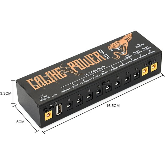 Τροφοδοτικό 10 DC εξόδων Caline CP-04 Pedal Power Supply with USB Port